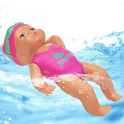 Wind Up Bath Toy Realistic New Born Waterproof Swimming Doll Bathtub Toys • £9.69