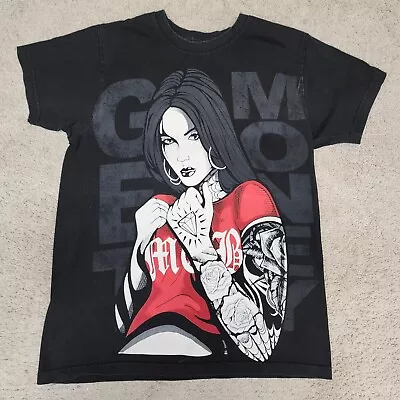 Mob Inc Black T Shirt Medium Girl Hustle Tattooed • $9.99