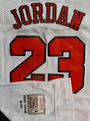 *michael Jordan Chicago Bulls #23 Signed White Home Jersey Hologram Validation* • $499.99