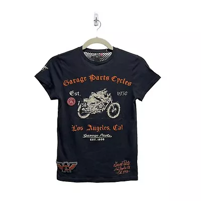 Ed Hardy Christian Audigier Garage Parts Velvet Letter T Shirt Black Size S NWOT • $45