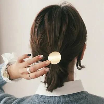 Metal Cuff Style Ponytail Holder Stretch Elastic Hair Bands For Women Girls • £3.95