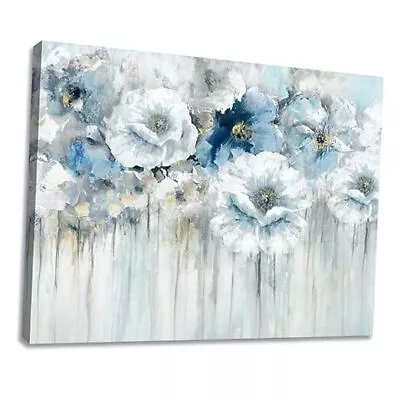 Abstract Flower Pictures Decor Wall Art - White Floral 15 X12  Abstract Floral • $20.51