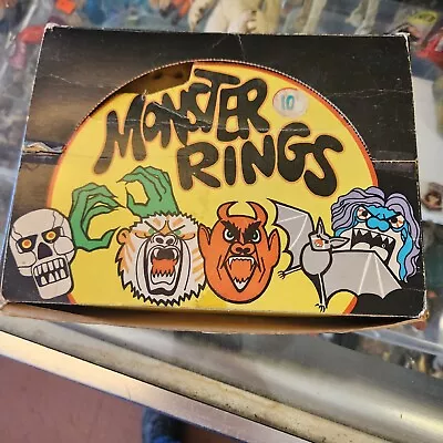 Vintage 1970's Leaf  Monster Rings Box W/4 Rings Unused Horror Monster • $79.99