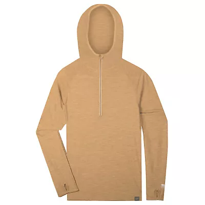 MERIWOOL Men’s Base Layer Hoodie Lightweight Merino Wool Long Sleeve Thermal • $64