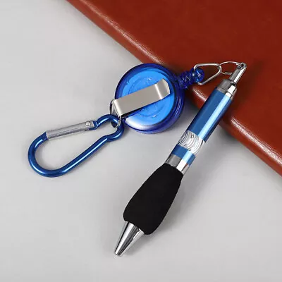 Buckle Ring Lanyard Stationery Retractable Key Chain Ballpoint Pen • £3.06