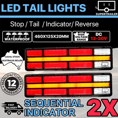 2X Sequential Indicator LED Tail Lights Trailer Ute Caravan Truck Stop 10-30V • $68.95