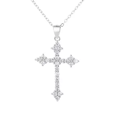 Cross Crucifix Necklace 925 Silver Christian Religious Jewelry For Men Women • $15.92