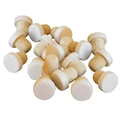 Plastic Top Corks 24pk WHITE Wine Bottle Press Tops Homebrew Cider & Wine Making • £11.68