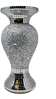 Crushed Diamond Elegance Glitter Flower Vase Exclusive Home Decor Ornament • £24.93