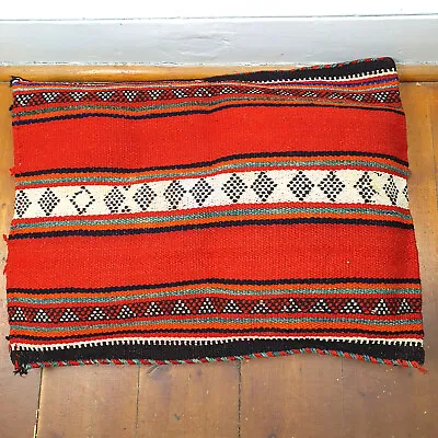 Vintage Kilim Tapestry Cushion Cover  65cm X 50 Cms Wool  Red Traditional Design • £70