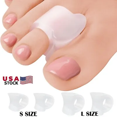 4/2× Soft Silicone Gel Toe Separator Bunion Toes Spacer Orthotics Pain Relief US • $7.39