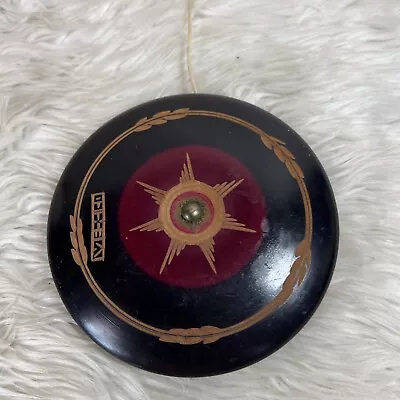 Beautiful Large Vintage Black & Red Carved Mexico Souvenir Wood Yo-Yo 4.5” • $18.39