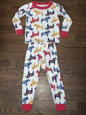 Toddler Boys Hanna Andersson Donkeys Long Johns Pajamas Size 90 3T • $17.99