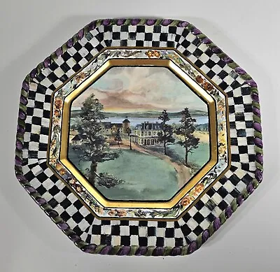 MacKenzie Childs Maclachlan Octagonal Plate Courtly Check Pattern 10.75  • $139.99