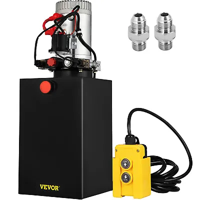 VEVOR 15L Double Acting Hydraulic Pump Power Unit 12V Dump Trailer Car Remote • $319.19
