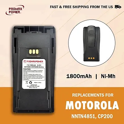 NNTN4851 Battery Replacement For Motorola Radios CP200 CP200XLS EP450 • $18.99