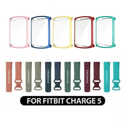 For Fitbit Charge 5 Case + Silicone Watch Band Strap Wristbands • $18.99