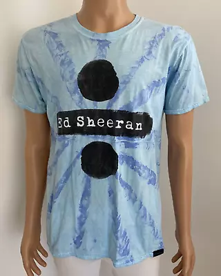 Ed Sheeran Divide Tour Large T-shirt Blue Cotton Band Music Memorabilia Gildan • $44