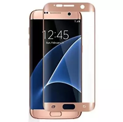 Samsung Galaxy S7 Edge Rose Gold 4D Clear HD Tempered Glass Screen Protector • £3.98