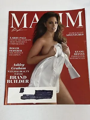 Maxim Magazine April 4 2016 Ashley Graham Larry Page Roger Federer Keanu Reeves • $9.99