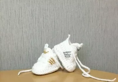 £6.99 • Buy Crochet Baby Shoes Handmade Crochet Wool Baby Booties Sneakers Slippers