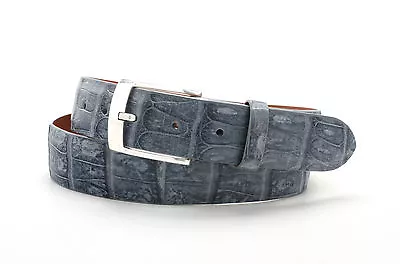 Genuine Crocodile Matte Grey Belt-Custom Made (Sizes 32 To 44) • $169