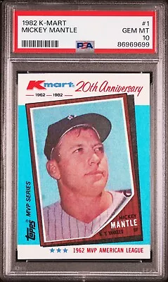 1982 K-mart #1 Mickey Mantle Psa 10 Gem Mint (fresh Slab) • $299.99