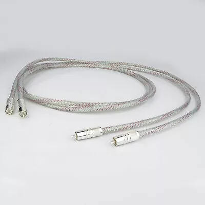 1pair 10AWG OCC Silver Plated Wire HiFi Audio Interconnect RCA Cable • £35.21