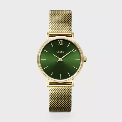 CLUSE Minuit Mesh Green 33mm Dial/Gold CW10206 • $169