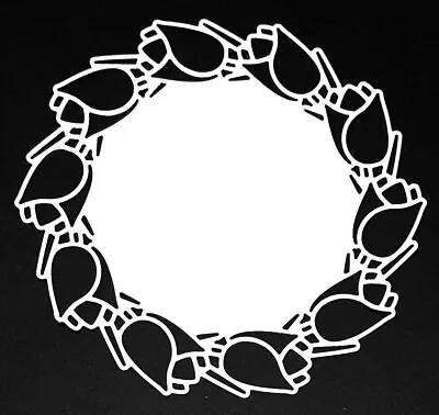4 Large 'Round Tulip Doily' Frame Die Cut Shapes For Card Making Paper Crafts • £2.98