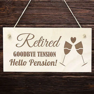 Retirement Gifts For Women Men Hanging Wood Plaque Grandad Nan Gifts Friend • £3.99