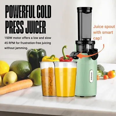 Masticating Slow Juicer Small Space-Saving Cold Press Juicer Extractor LOW SPEED • $85.99