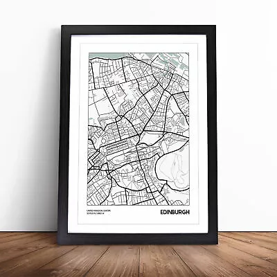 Map Edinburgh Uk Wall Art Print Framed Canvas Picture Poster Decor Living Room • £14.95