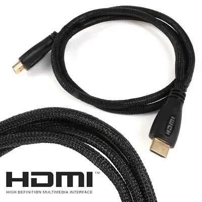 4K READY BRAIDED HDMI CABLE Game Console Xbox PlayStation PC HDTV 2160p 2 METRES • £6.45