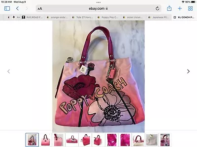 COACH Poppy Pink Ombre Shoulder Bag Hand Bag Glam Tote  • $79