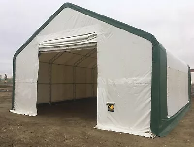 DUAL Truss Storage Canopy Shelter (W30’xL60'xH20') Heavy Duty 23oz PVC Cover • $9800