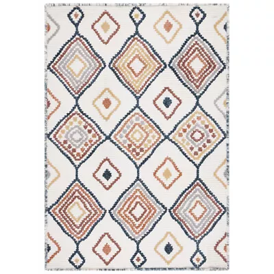 SAFAVIEH Morrocan Boho Geometric Area Rug Ivory And Multi Marrakesh Collection • $117.99