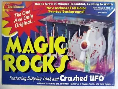 Vintage Magic Rocks Crashed UFO Display Tank By Craft House Growing Crystals Kit • $89.99