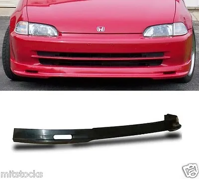 For 92-95 Civic 4 Dr Mug Pu Poly Urethane Black Add-on Front Bumper Lip Spoiler • $52.88