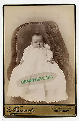 Cabinet Photo - Chester Pennsylvania - Very Young Baby In Long Gown  • $10.80