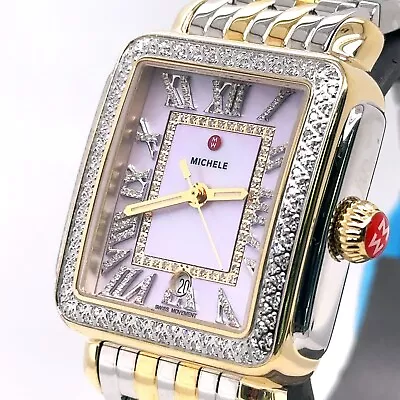 Michele Deco Maddison Two Tone 18K Gold Diamond Dial 33mm Watch Mww06t000248 New • $2450