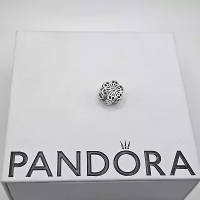 Genuine Pandora Floral Daisy Flower Lace Clip Charm ALE 925 #791836 • £26