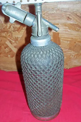 Antique Sparklets Seltzer Water Bottle Soda C Syphon Glass Metal Old Vintage Bar • $75.95