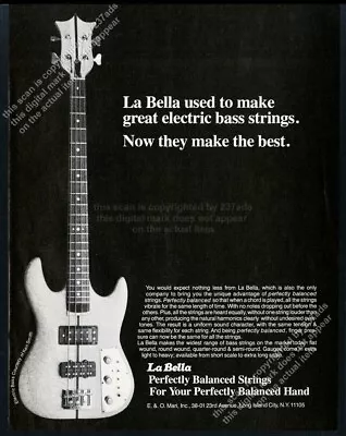 1979 Ken Smith Bass Guitar Photo La Bella Strings Photo Vintage Print Ad • $9.99