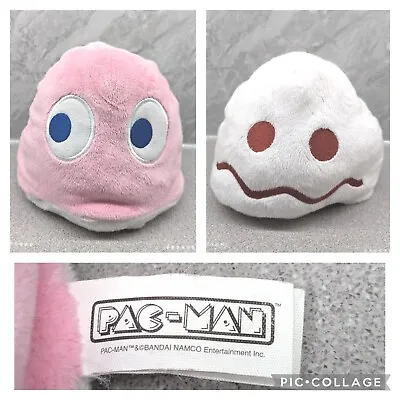 Pac-Man Ghost Reversible Soft Plush Toy Pink/White Retro Namco Bandai Pinky • £9.99