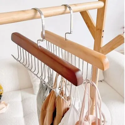 Women Storage Bra Hanger Multifunctional Wooden Belt Hanger Tie Belt Rack • $9.78