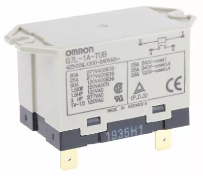 Omron SPNO Non-Latching Relay Panel Mount 240V Coil 30 A G7L-1A-TUB • £23.95
