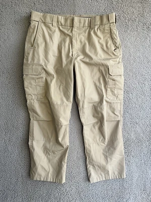 $14.99 • Buy Elbeco Men's 42R X30 Pants Khaki ADU Ripstop Uniform Cargo Zip Conceal Pocket.