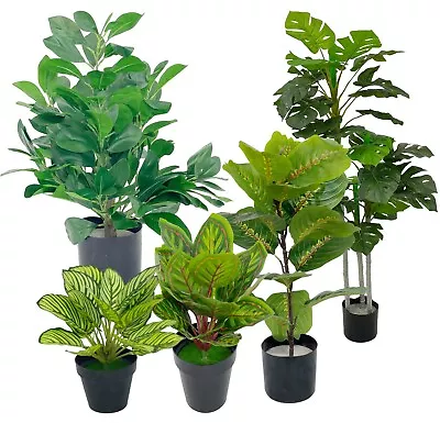 Realistic Large Artificial Trees Potted Faux Plants Home Office Indoor Garden • £44.99