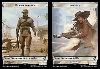 MTG Fallout TOKEN Human Soldier #0003 Soldier #0004 • $0.99